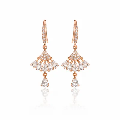 β¨ CZ Sunflower Chandelier Earrings
